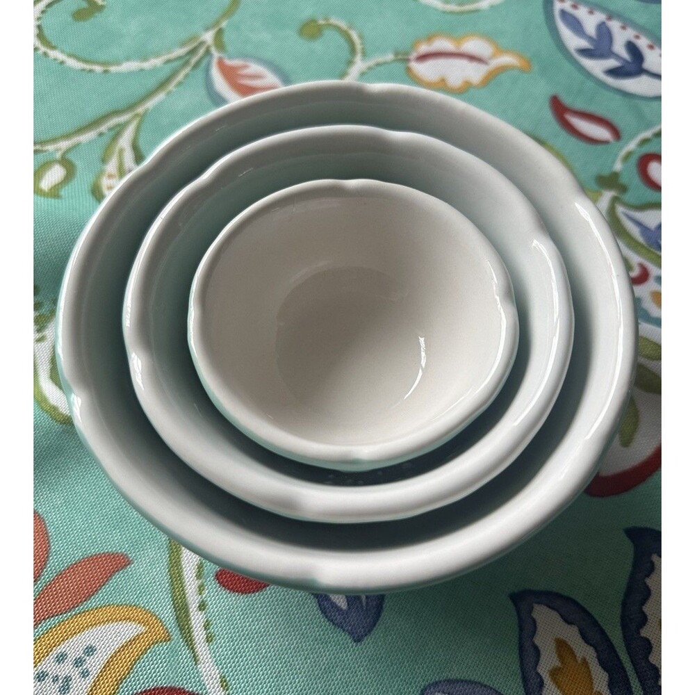 Martha Stewart VTG MINI 3 Pc. 3,4,5” Stoneware Prep Bowl Set Blue Cottage Style - Picture 5 of 5
